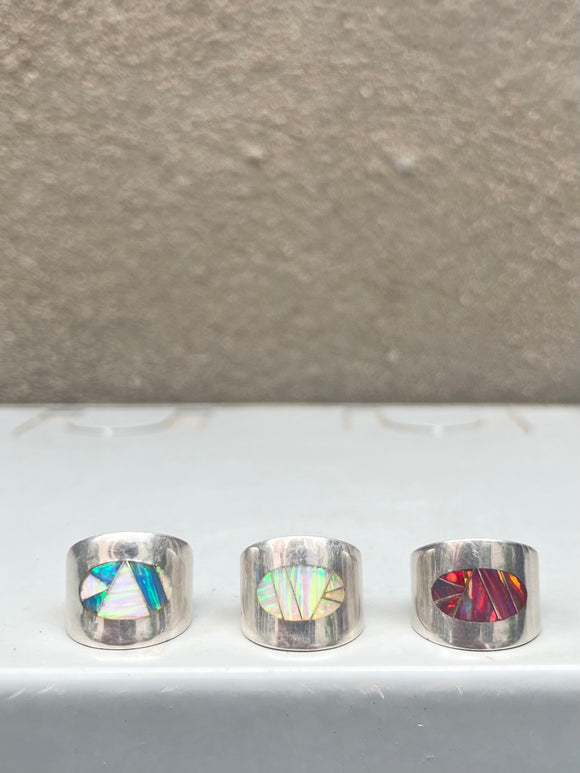 Vintage Opal Wide Band Rings (multiple options )