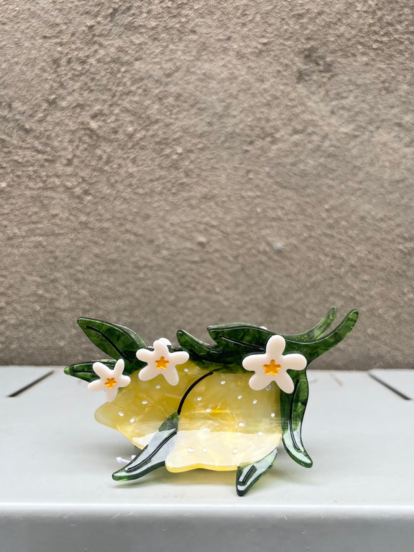 Lemon + Flowers Hair Claw