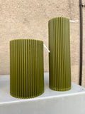 Pleated Pillar Candle (color & size options)
