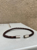 Thin Braided Leather Bracelets (size options)