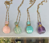 Stone Perfume Bottle Necklace (stone options)