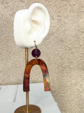 Heat Patina Arc Earrings