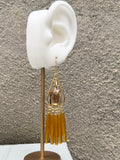 The Vintage Amber Acrylic + Topaz Crystal Earrings