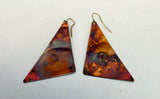 Heat Patina Triangle Earrings
