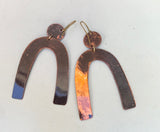 Heat Patina Arc Earrings