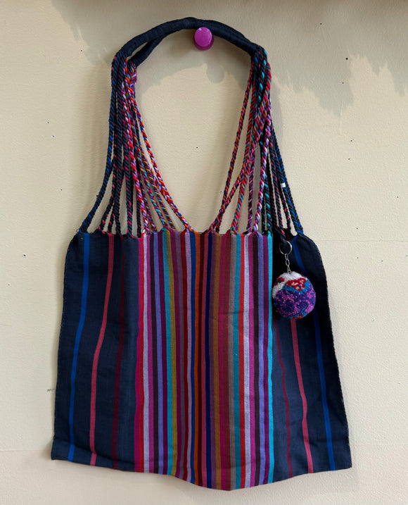 Handwoven Pompom Shopper (color options)