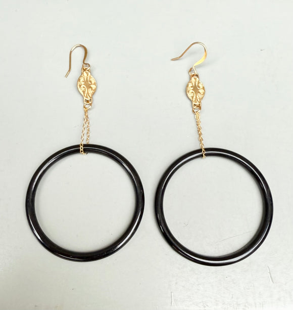 Vintage Jet Lucite Hoops