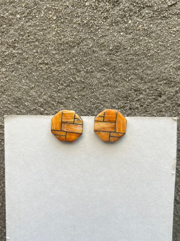 Spiny Oyster Polygon Earrings