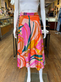 Satin Vibrant Swing Skirt