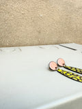 The Mauve + Chartreuse Enamel Earrings