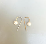 Arc Threader Earrings with Pearls (size options)