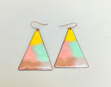 Colorful Enamel Triangle Earrings