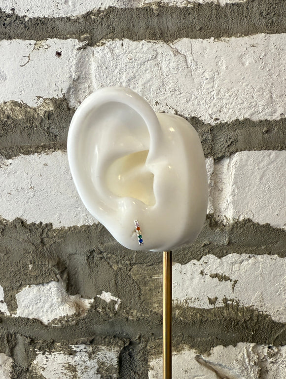 Rainbow Bar Dash Stud Earrings (metal options)