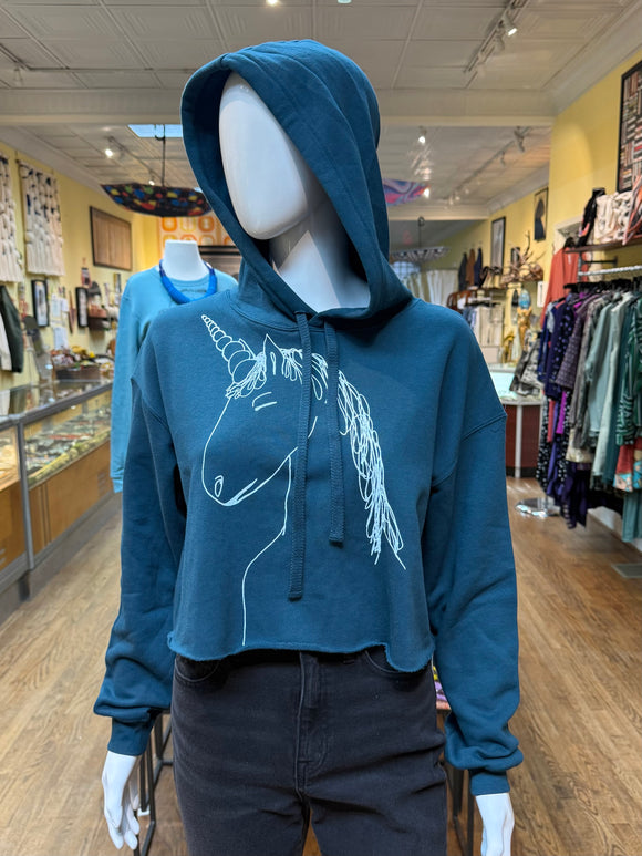 Sleepy Unicorn Mandy Crop Hoodie