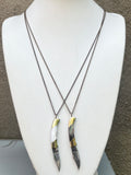 Shell Handle Knife Necklace with Brass Chain (multiple options)