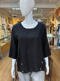 Linen Button Hem Top (color options)