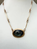 Statement Labradorite Bar Chain Necklace