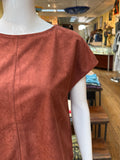Rust Faux Suede Blouse
