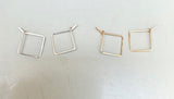 Mini Square Hoop Earrings (metal options)