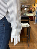 Striped Button Down Top w/ Pocket