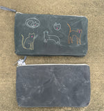 Multi Stitch Waxed Canvas Clutches (multiple options)