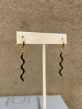 Tall Squiggle Enamel Hoop Earrings (color options)