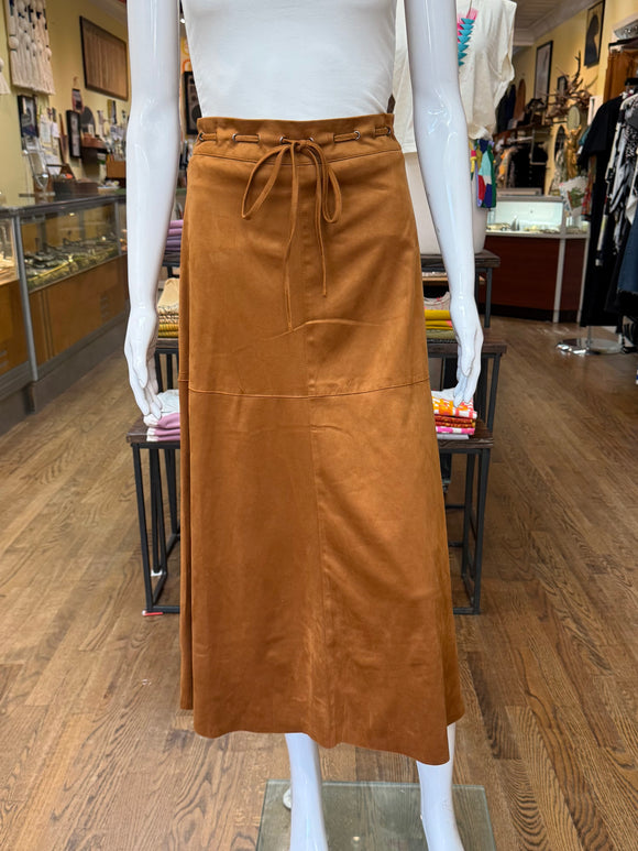 Faux Suede A-line Skirt