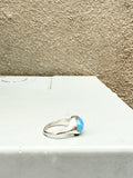 Blue Chalcedony Large Faceted Stone Set Signet Ring