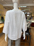 Linen Button Hem Top (color options)