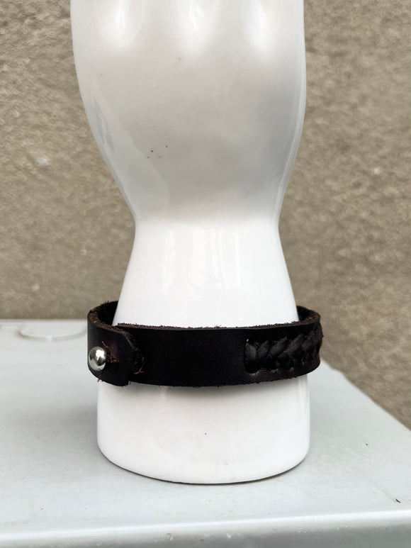 Buckle Clasp Woven Leather Bracelet