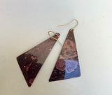 Heat Patina Triangle Earrings