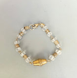 Vintage Colombian Gold + Stone Bracelet