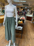 The Linen Button Hem Pants (color options)