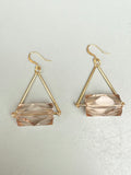 1950’s Faceted Lucite + Gold Bar Earrings