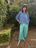 Teal Cotton Flap Pant