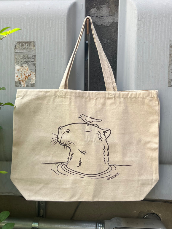 Capybara Canvas Tote Bag