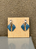 Vintage Denim Lapis Scallop Studs