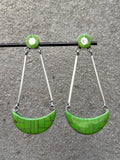 Vintage Green Apple Turquoise Earrings
