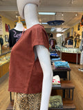 Rust Faux Suede Blouse