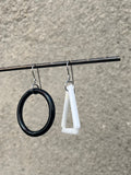 Mismatched Triangle + Circle Glass Earrings