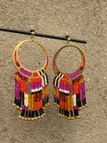 Beaded Handwoven Painted Desert Fringe Earrings (color options)