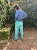 Teal Cotton Flap Pant