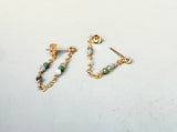 Gemstone Chain Hoop Earrings