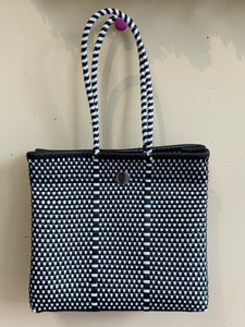 Upcycled Woven Plastic Bag with Closure (color options!)