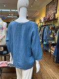The Linen Button Hem Top (color options)