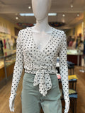 Polka Dot Wrap Around Blouse