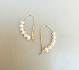 Small Pearl Curved Hoop Earrings