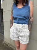 Sloan Tab Short, Savoy Navy Stripe