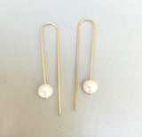Arc Threader Earrings with Pearls (size options)