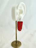 Red + White Enamel Earrings